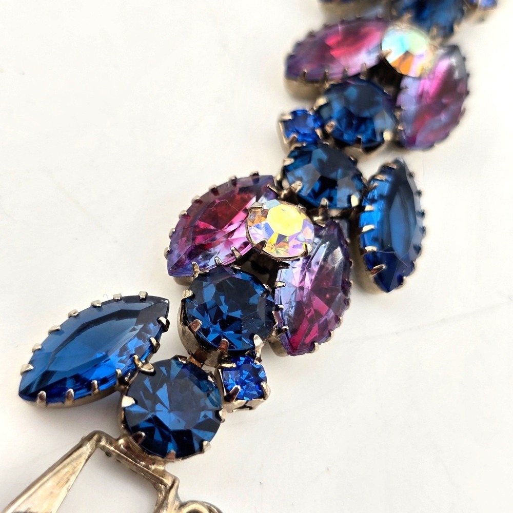 Vintage Julianna D&E Navette AB Rhinestone Link Bracelet - Picture 3 of 8